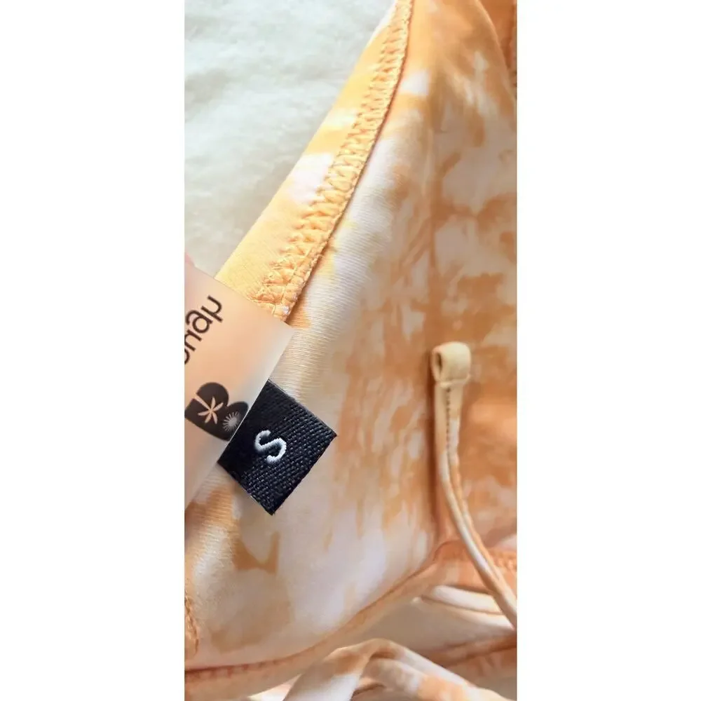 Blackbough Women’s S/M 2-Piece Tie Dye Halter Tie Bikini Set Orange